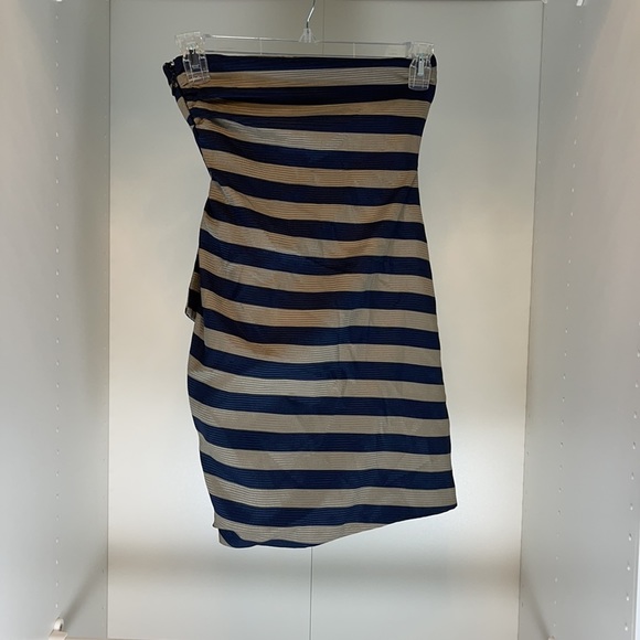 BCBG MaxAzria Strapless Striped Dress Size 0 - Picture 2 of 5